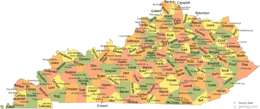 Kentucky County Map