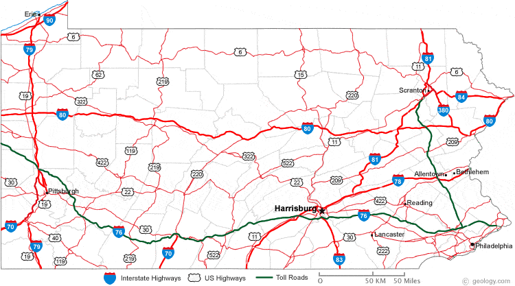 map of eastern pa Map Of Pennsylvania