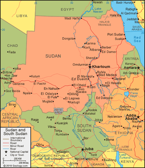 Sudan Map and Satellite Image