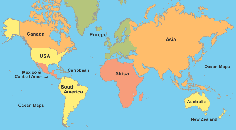 Map Of Africa And Asia