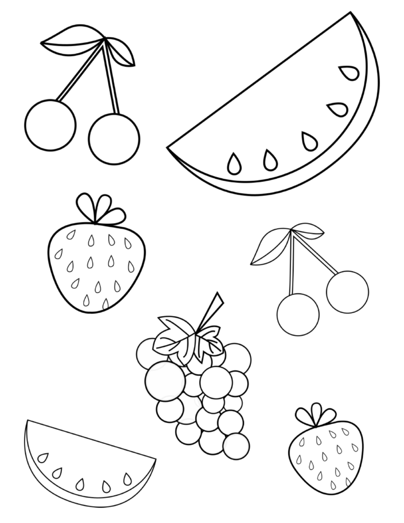 11 coloring pages of fruits free preschool - get this printable fruit ...