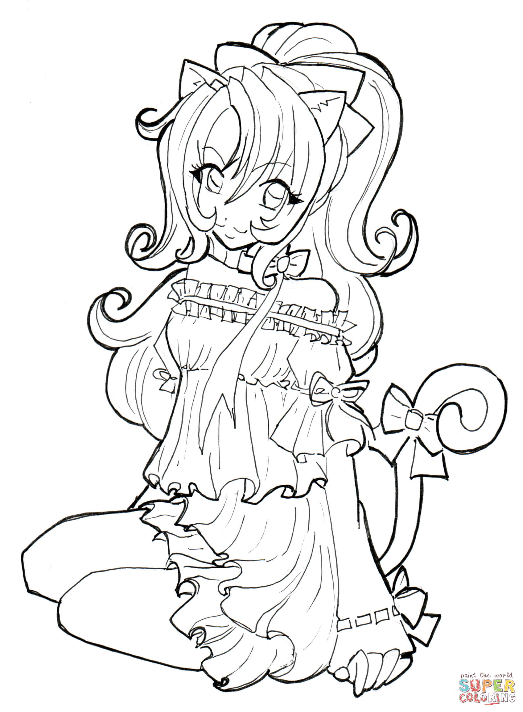 Printable Cute Anime Coloring Pages