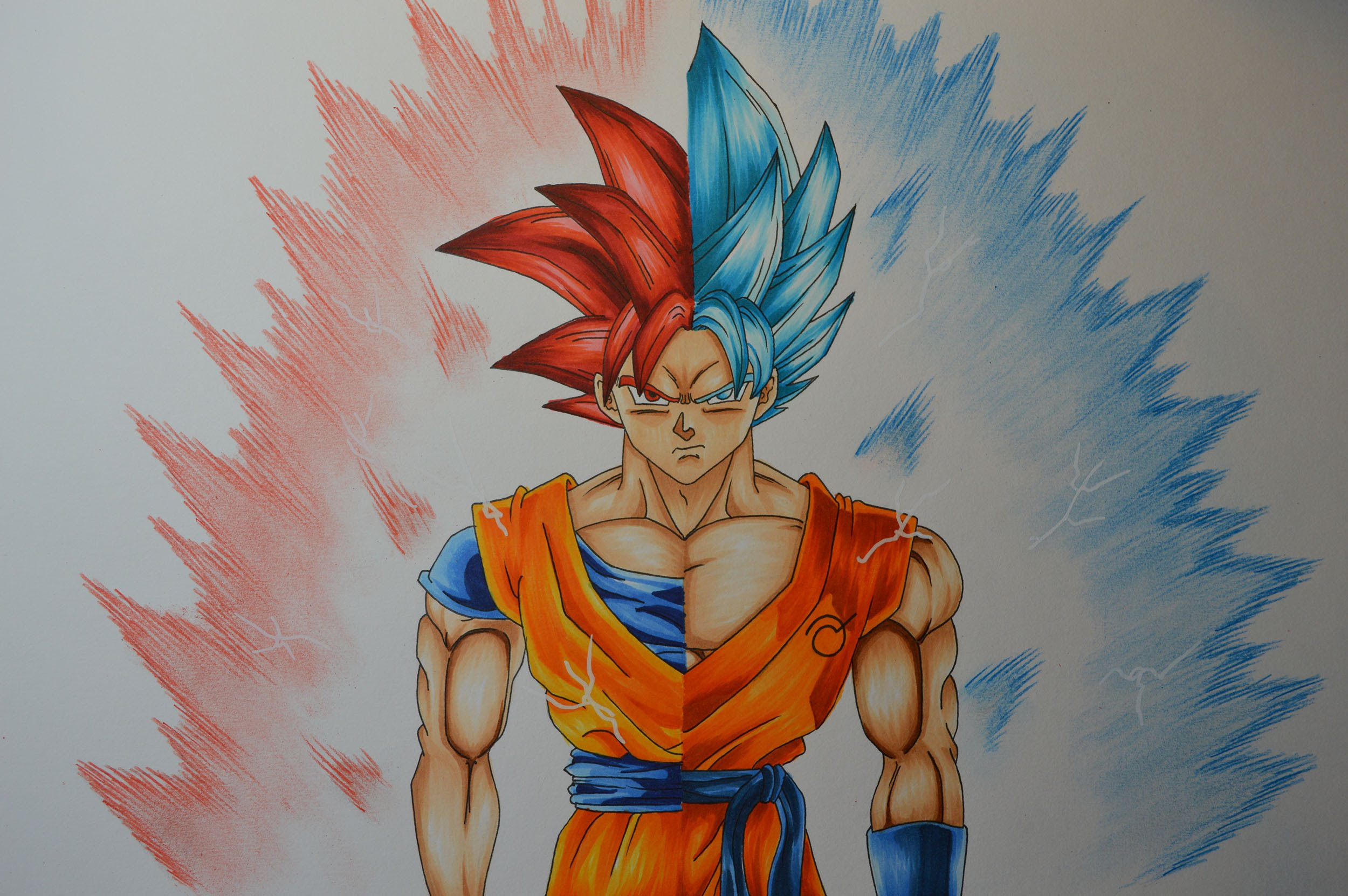 Draw Goku Super Saiyan God