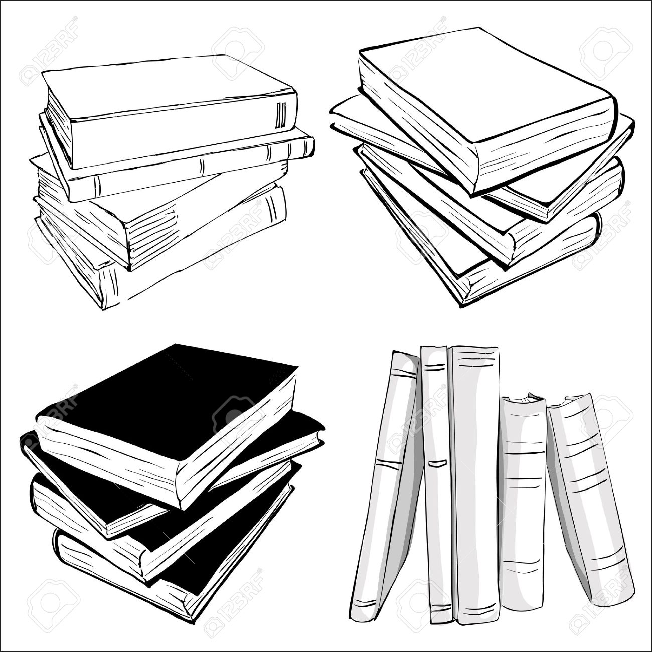 Stack Of Books Drawing - BAHIA HAHA