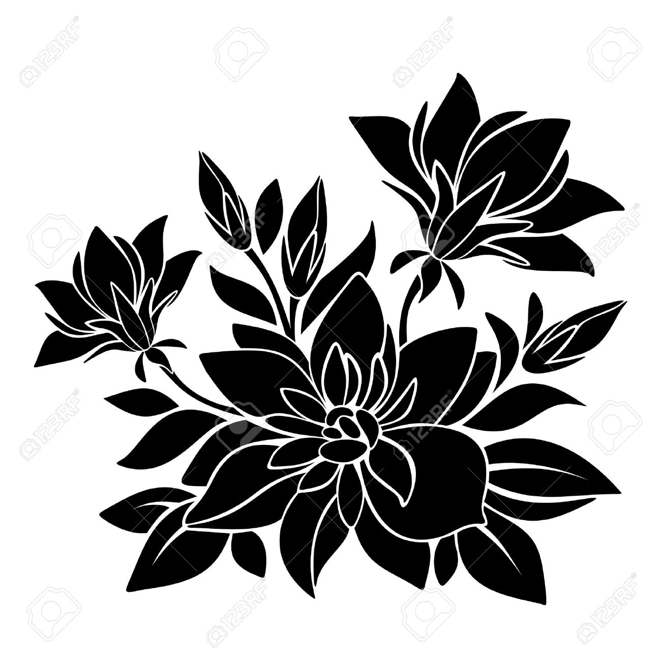 List 90+ Wallpaper Vector Flowers Black And White Sharp