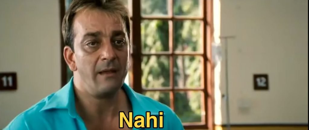 Nahi - Munna Bhai MBBS Meme Templates - Munna and Doctor Asthana classroom argument scene meme template