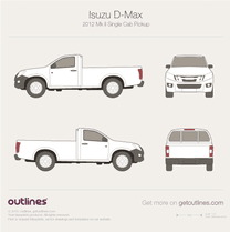 2011 Isuzu D-Max 2 Gen Single Cab Pickup Truck blueprint