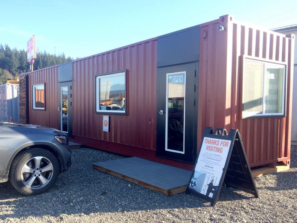 Windows and Doors added to Shipping Container office