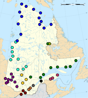 Carte des communautés autochtones du Québec