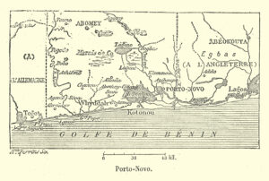 Carte de la région de Porto-Novo et Cotonou de 1894