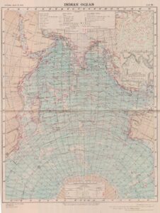 Carte des courants marins dans l'océan Indien.