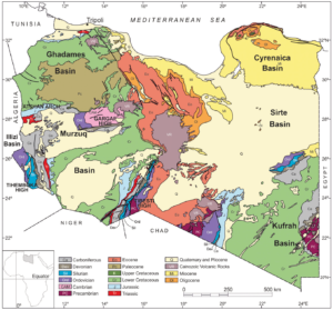 Carte géologique de la Libye