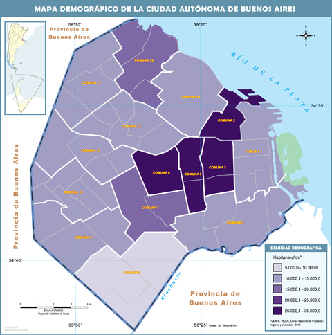 Demographic map of the City of Buenos Aires