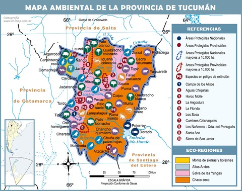 Environmental map of the Province of Tucumán