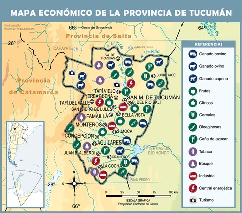 Economic map of the Province of Tucumán