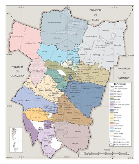 Municipalities and communes of the Province of Tucumán, Argentina