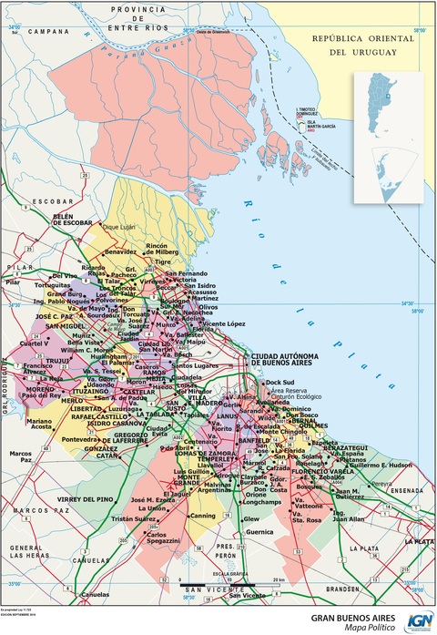 Greater Buenos Aires and its partidos or districts