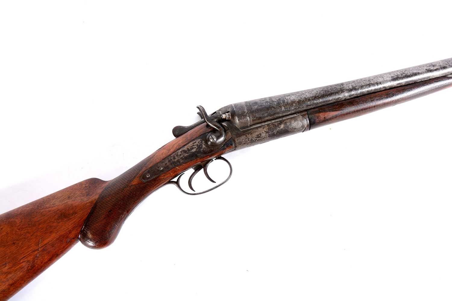 12-bore double-barrel side-by-side Belgian pinfire shotgun | Barnebys