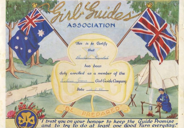 Girl Guide Enrolment Certificate 1960