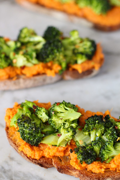 roasted balsamic broccoli and sweet potato