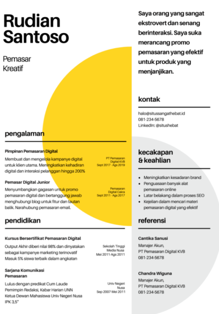 20 Contoh CV Lamaran Kerja ATS dan Kreatif, Perhatikan Bedanya!