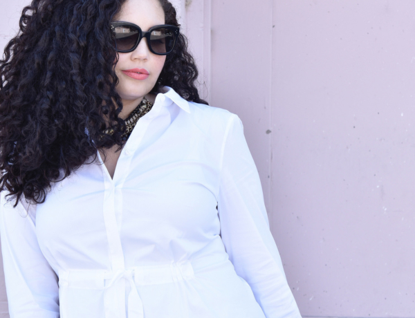 The Chic White Blouse To Wear With Jeans Via @girlwithcurves #style #fashion #officewear Featuring Lafayette148NY