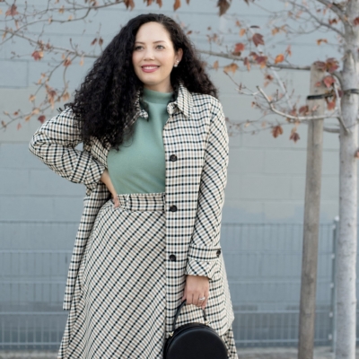 My Favorite Suit of the Season via Girl With Curves #plaid #skirt #officewear #modcloth