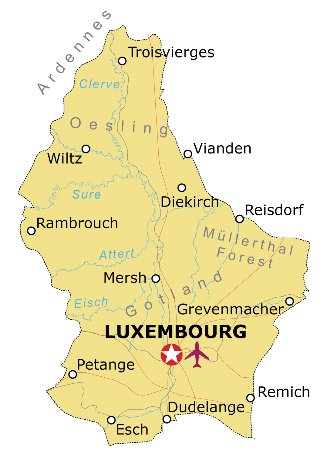 Map of Luxembourg - GIS Geography