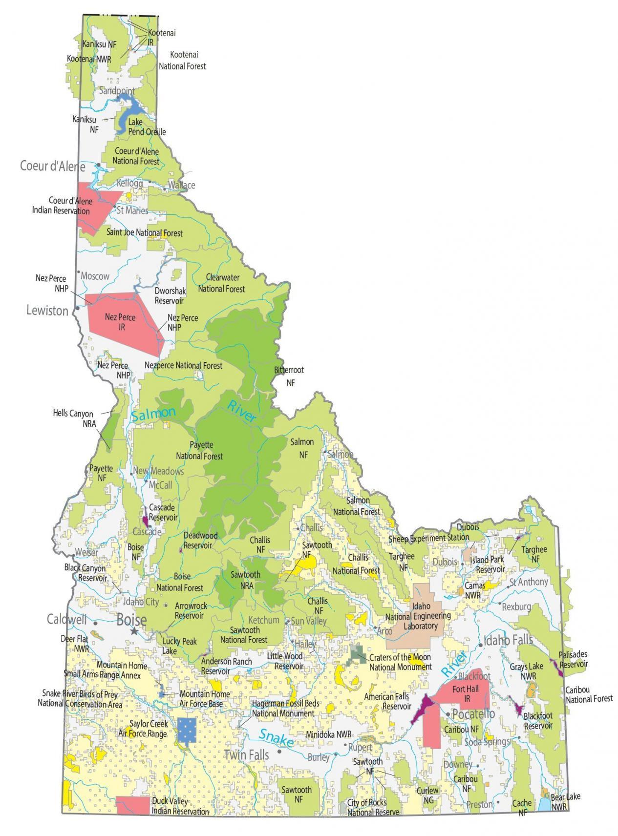 Map of Idaho - Cities and Roads - GIS Geography