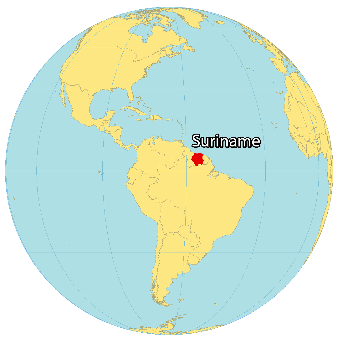 Suriname On World Map