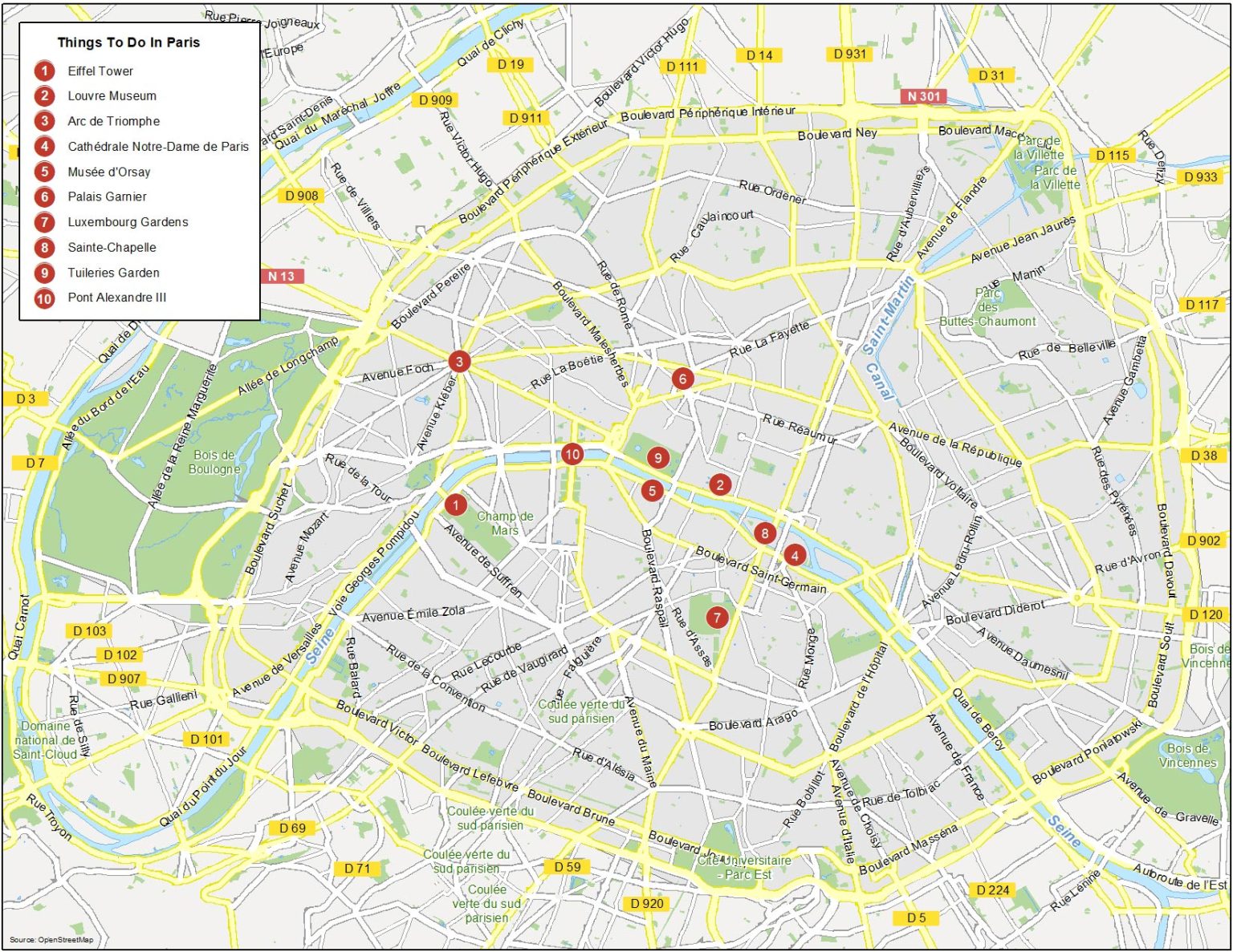 Map of Paris, France - GIS Geography