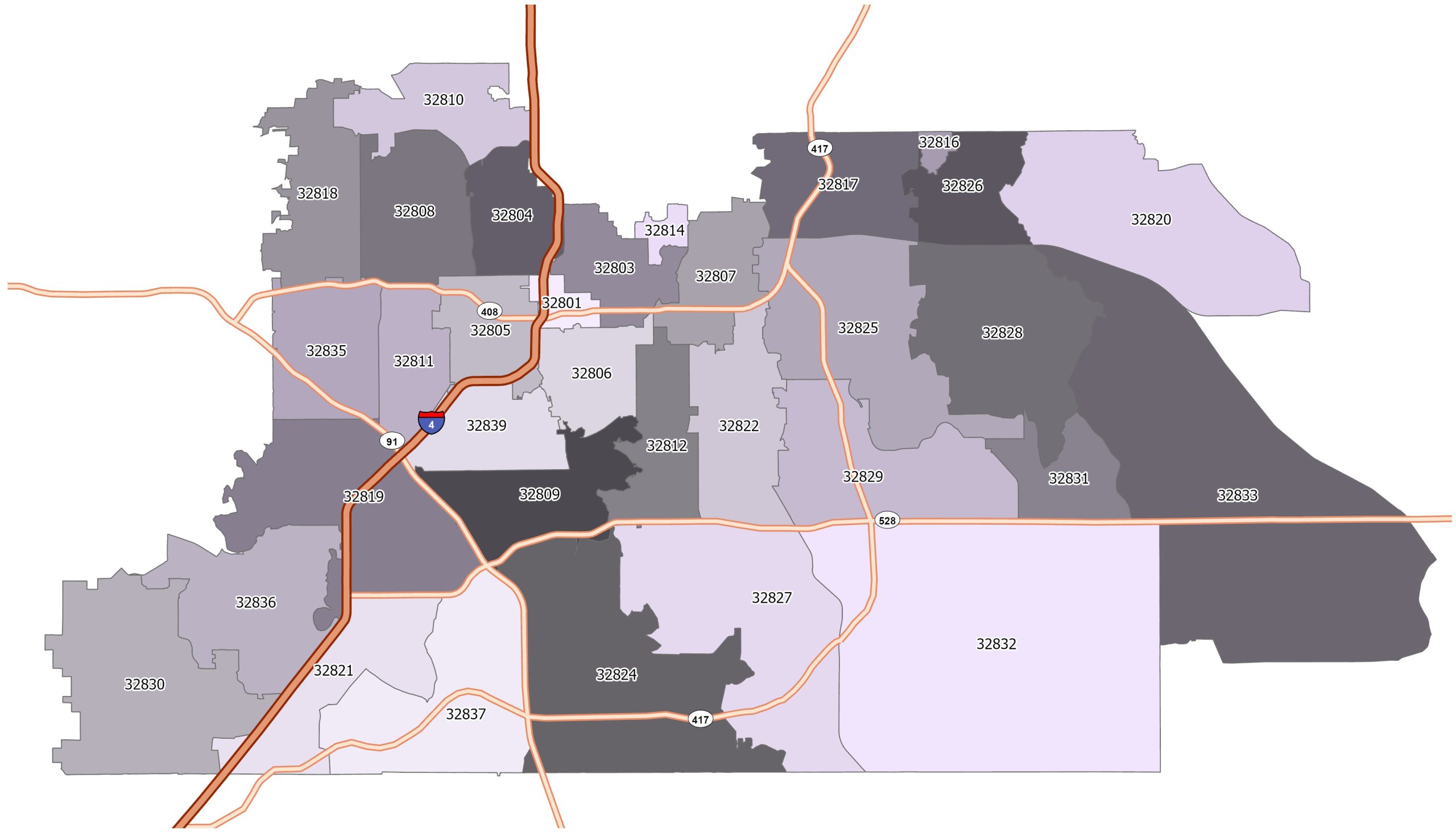 Orlando Fl Map With Zip Codes - Noel Terrie