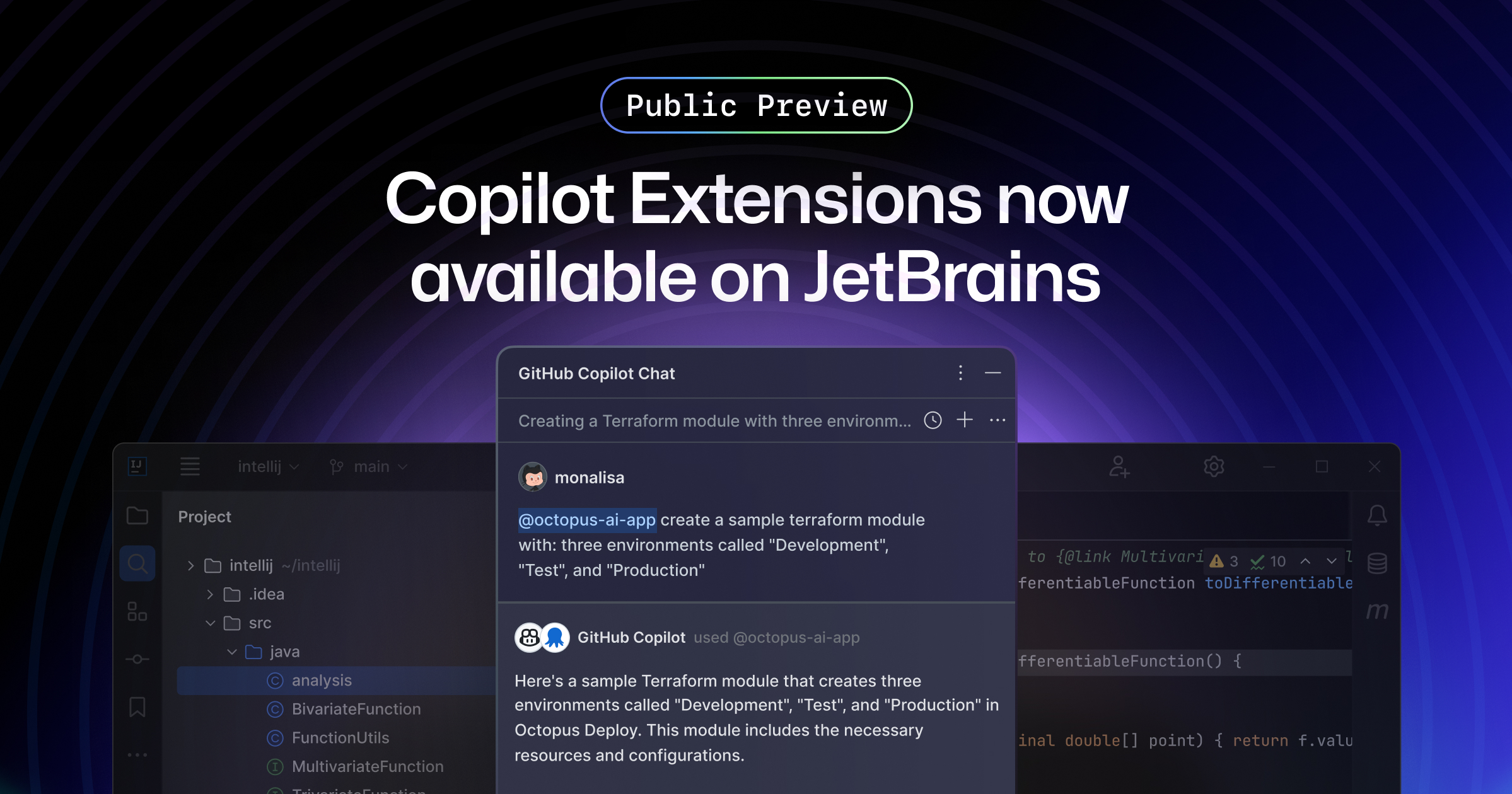 Copilot Extensions on JetBrains