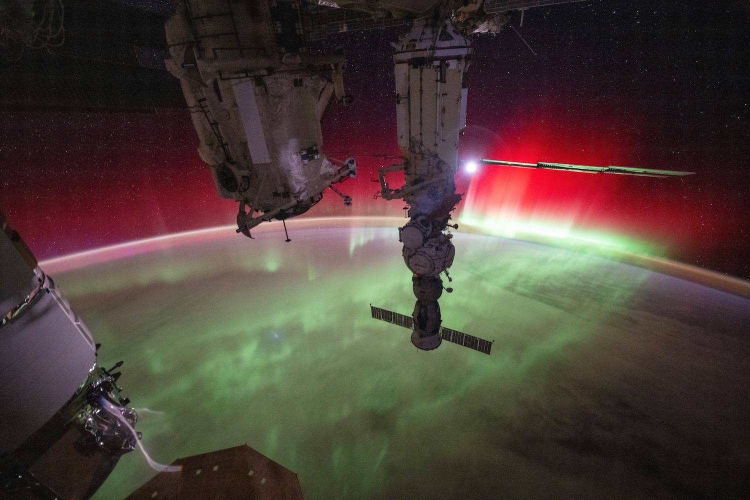 The aurora as seen from the International Space Station.