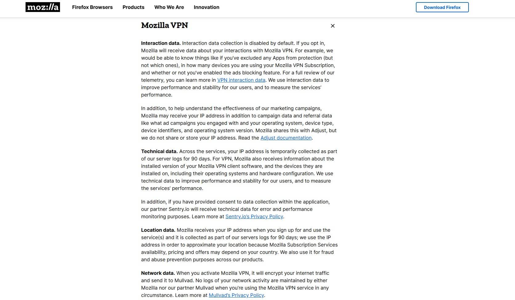 Mozilla Vpn Privacy Policy