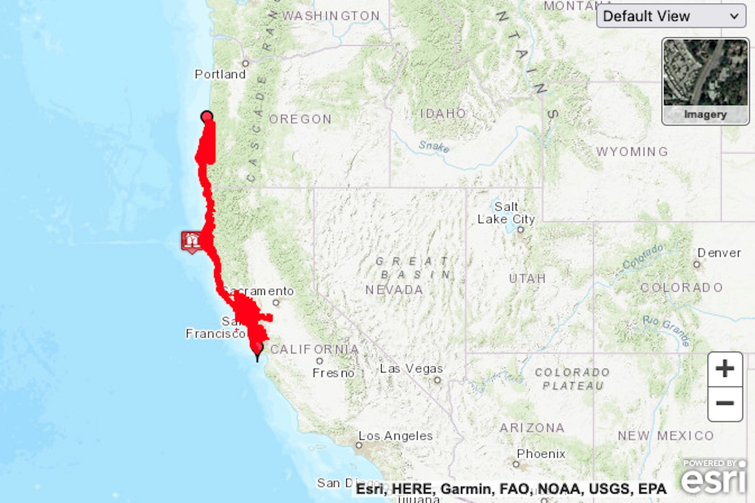 Map showing where the tsunami warning has been issued on Dec. 5, 2024.