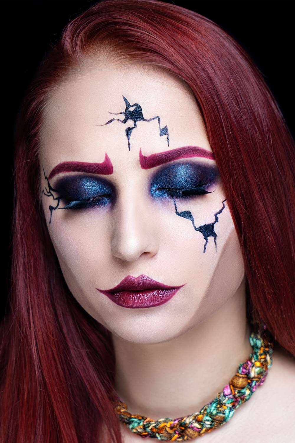 Cracked Doll Halloween Makeup