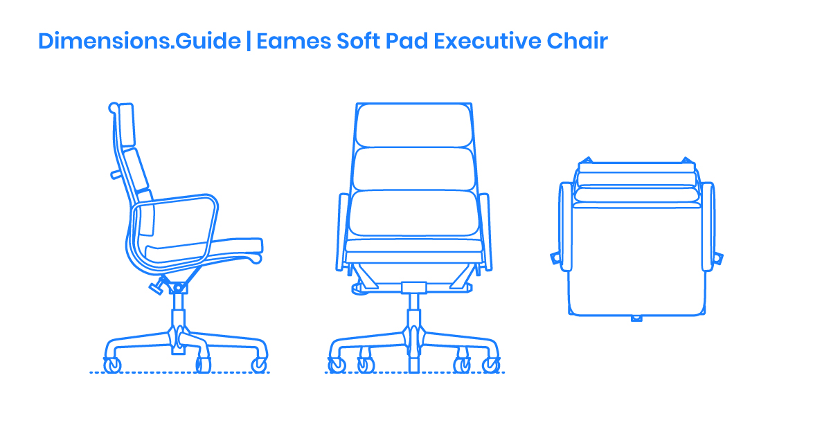 Eames Soft Pad Executive Chair Dimensions & Drawings 