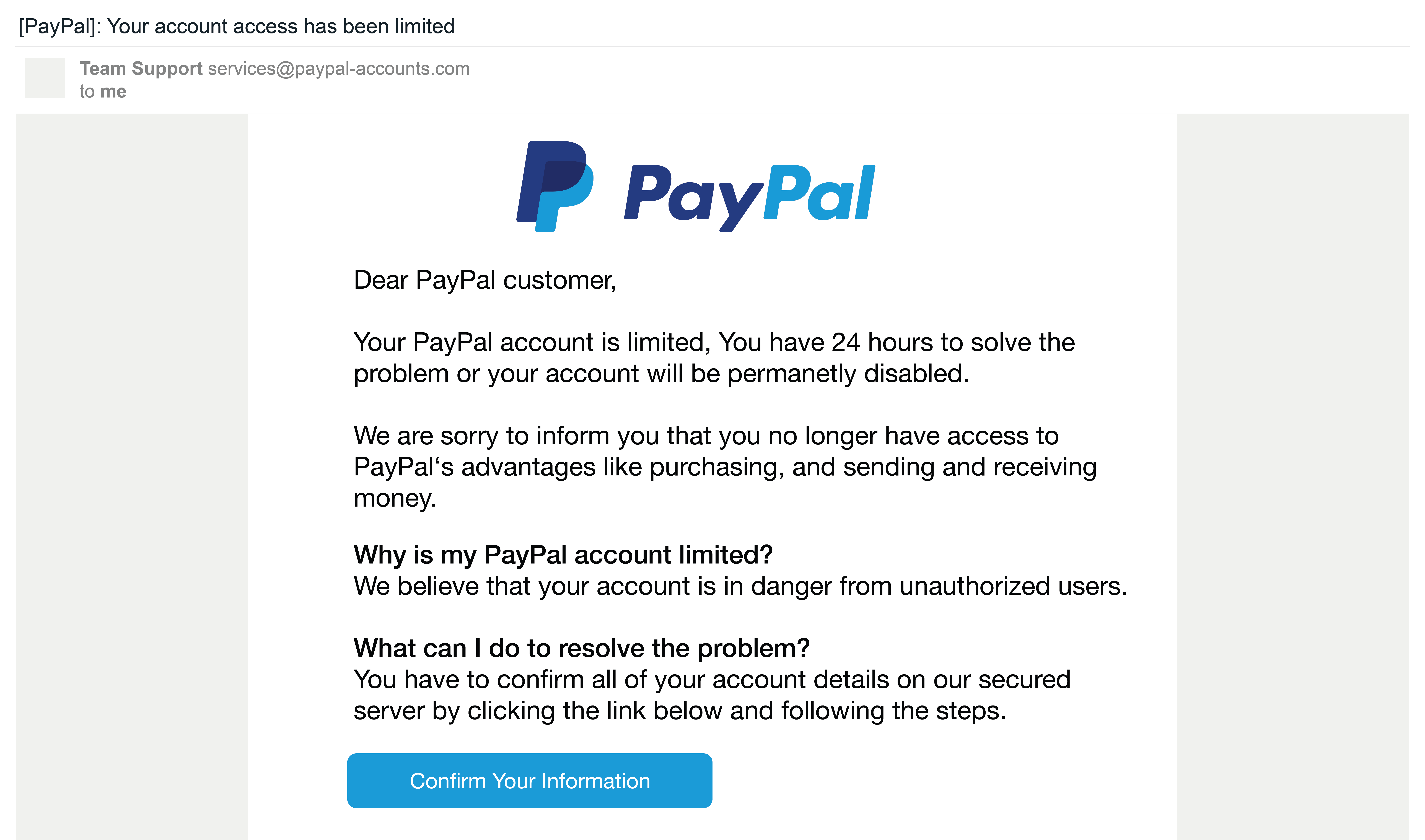 Paypal Phishing Email Examples The Cover Letter For Teacher - Bank2home.com