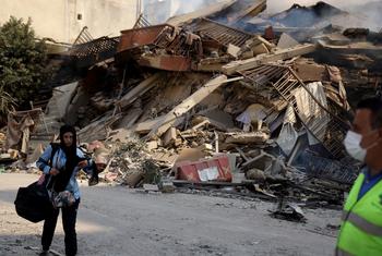 Southern suburbs of Beirut following recent Israeli airstrikes.