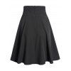 Gothic Skirt Plain Color Grommet Chain Embellishment Zipper Fly Layered A Line Mini Skirt - BLACK S