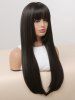 Long Straight Full Bang Hime Cut Synthetic Wig -  