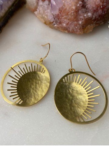 Bohemia Hollow Out Sun Moon Shaped Drop Earrings