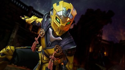 Mortal Kombat 1 screenshot showing a close up of Cyrax