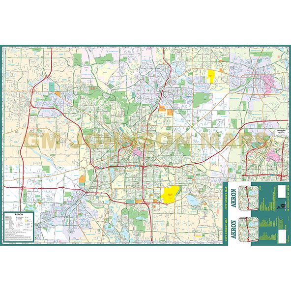 Akron / Summit County, Ohio Street Map - GM Johnson Maps