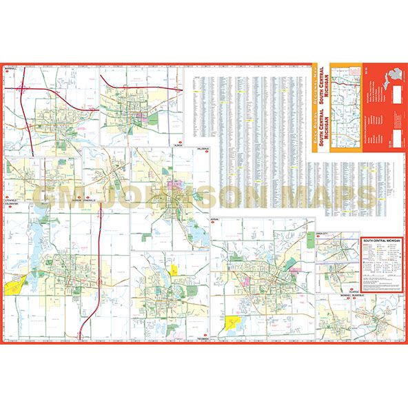 Michigan - South Central, Michigan Regional Map - GM Johnson Maps