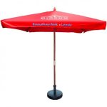 2M Square Wooden Parasol