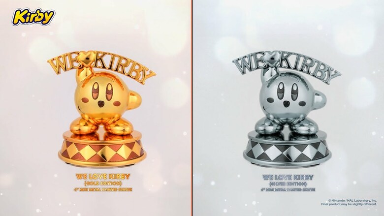 First 4 Figures opens pre-orders for "We Love Kirby" silver & gold mini metal statues