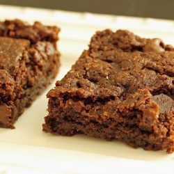 brownie squares on a plate