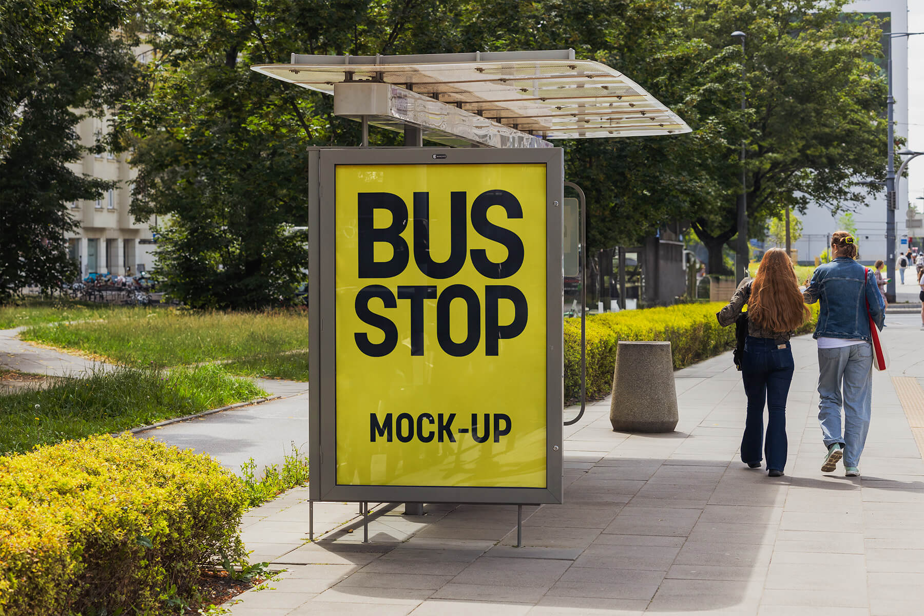 Free Bus Stop Poster Citylight Mockup PSD - Good Mockups